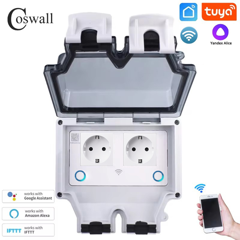 Coswall tuya wifi yandex alice - Timer Dual Outlet avaliação e preço