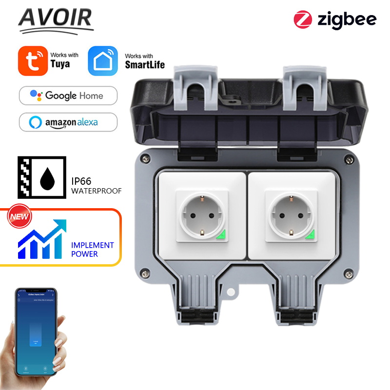 Avoir tuya zigbee soquetes elé - Timer Dual Outlet avaliação e preço